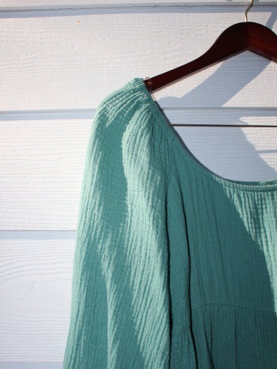 Universal Thread Teal Cotton Gauze Tiered Maxi Dress- Medium - Picture 2 of 8